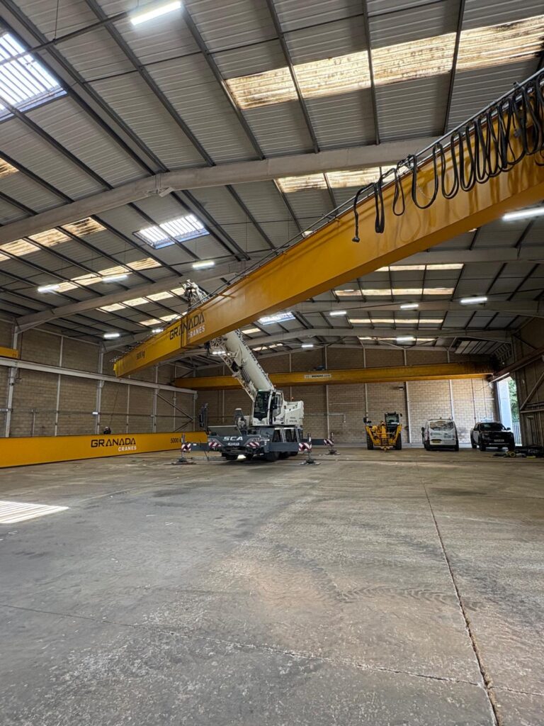 Twin beam crane fitted with a Demag crab unit